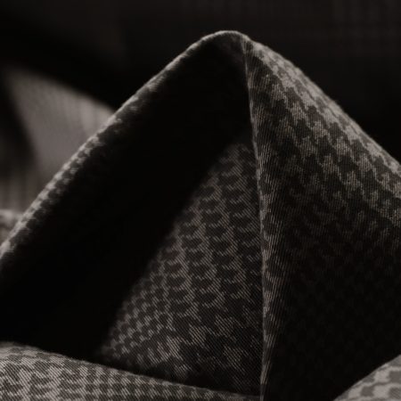 Gabardine, Cotton Elastic, Glencheck, Dark Taupe