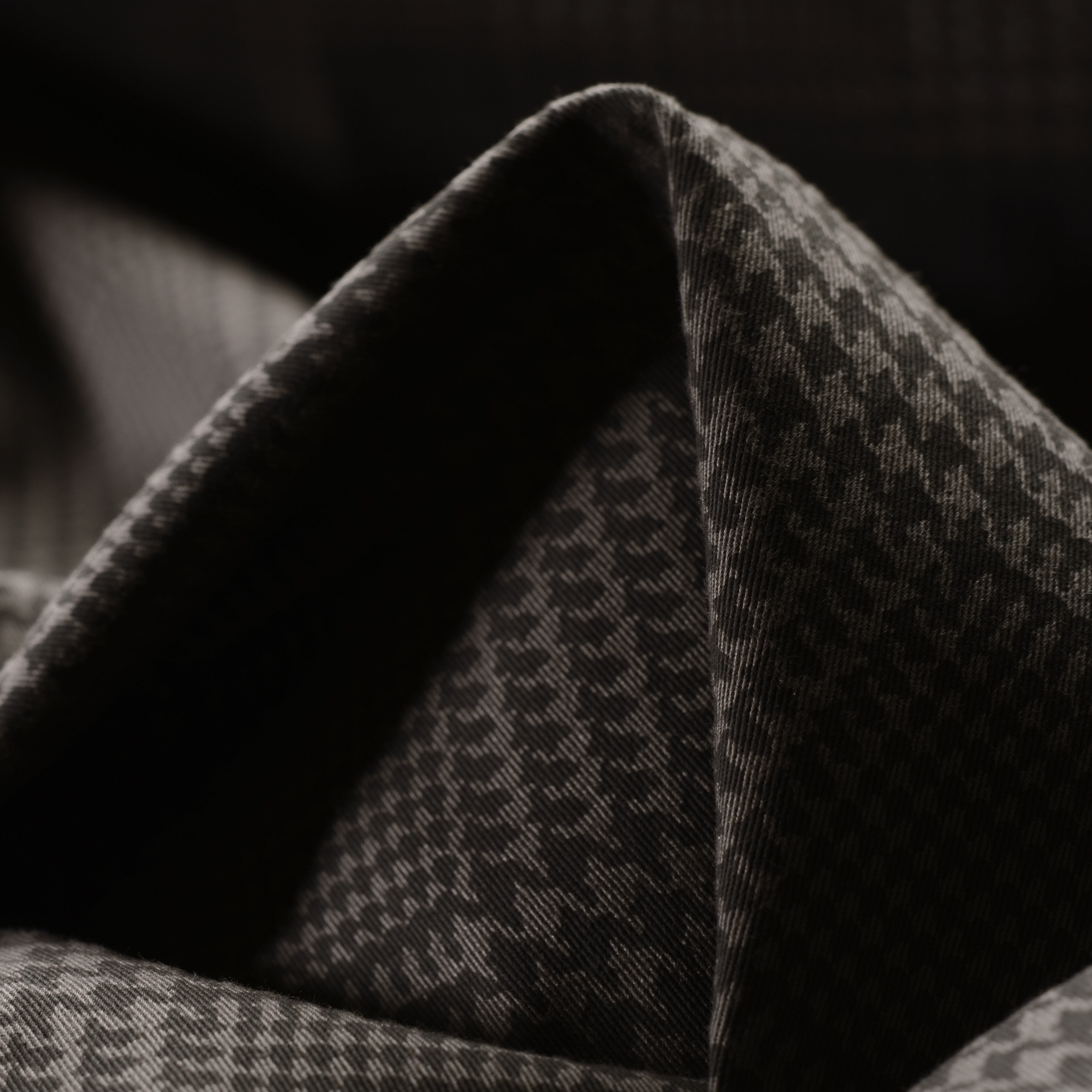 Gabardine, Cotton Elastic, Glencheck, Dark Taupe