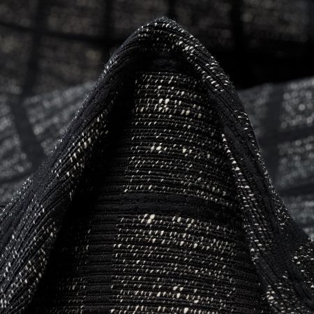 Jacquard, Cotton Viscose, Check, Ivory&Raven Black