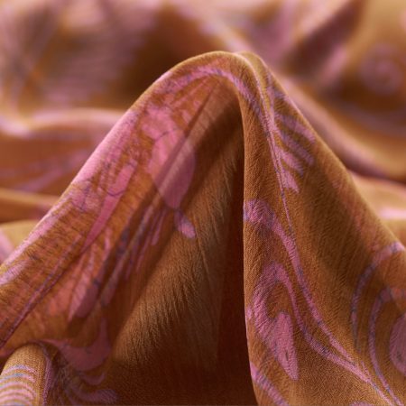 Crêpe De Chine, Wrinkly, Printed, Cartouche