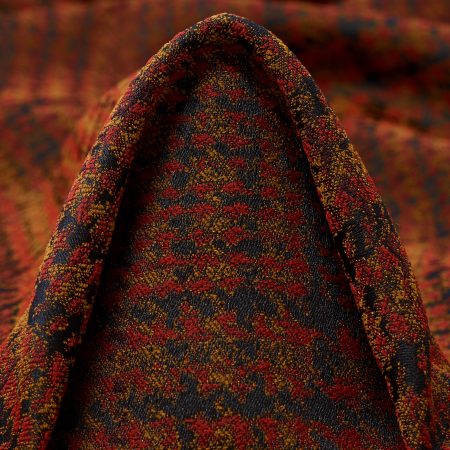 Jacquard, Elastic, Glencheck, Carmine Red&Burnt Orange