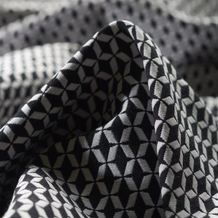 Jacquard, Cotton, Ivory&Raven Black
