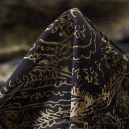 Crêpe De Chine, Printed, Parisian Night&Snow White