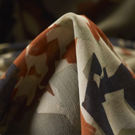 Chiffon, Printed, Camouflage, Opal Gray&Adobe