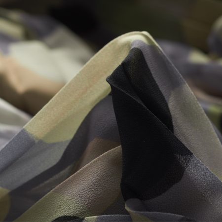 Crêpe De Chine, Printed, Oyster Gray