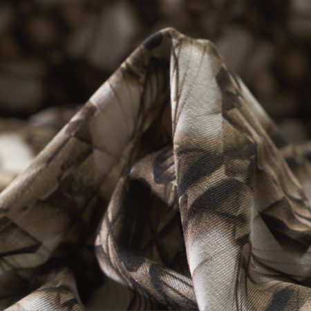 Single Jersey, Viscose, Printed, Black Coffee&Ivory