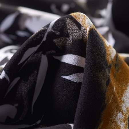 Crêpe, Viscose, Printed, Raven Black&Brilliant White