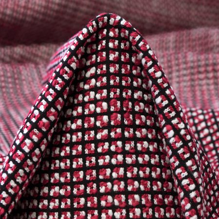 Cotton, Micro Design, Elastic, Brilliant White&Savvy Red