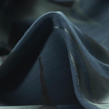 Jacquard, Acetate, Wool, Ink Blue&Silver Pine