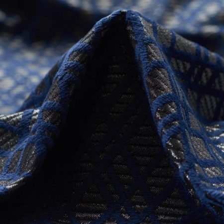Jacquard, Viscose Modal, Lurex, Deep Cobalt&Titanium