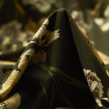 Jersey, Viscose, Floral, Sunlight&Deep Forest
