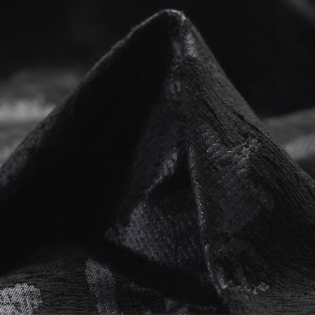 Jacquard, Cotton Blend, Tone on Tone, Raven Black