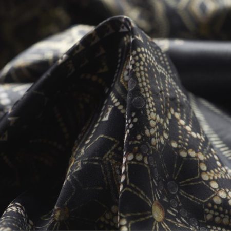 Satin, Printed, Jet Black&Almond Milk