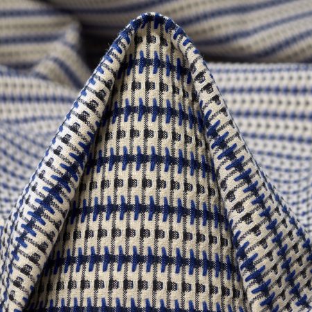 Jacquard, Cotton, Elastic, Lapis Blue&Almond