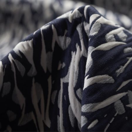 Jacquard Double, Cotton, Elastic, Midnight Blue&Ivory