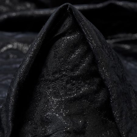 Jacquard, Cotton Blend, Shimmering, Jet Black