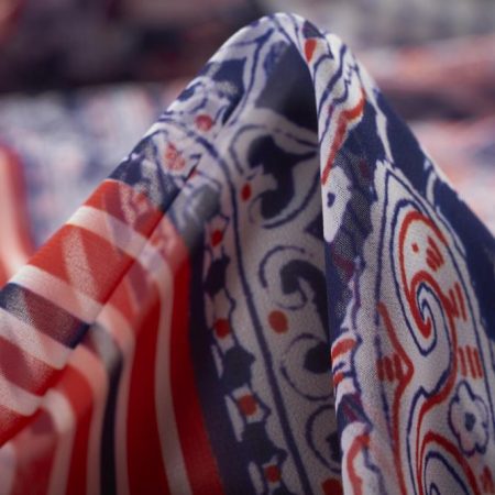 Crêpe, Stripes, True Blue&Red Alert