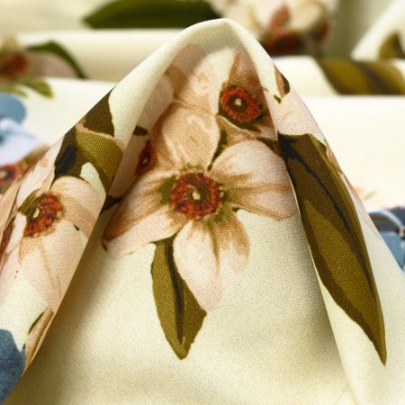 Techno Stretch, Printed, Ivory&Powder Blue