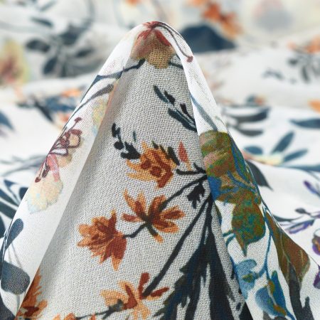 Chiffon, Cotton Blend, Floral, Misty Blue&Sea Moss