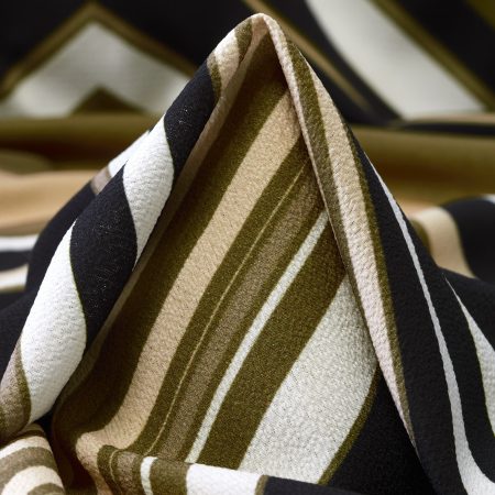 Crêpe, Printed, Raven Black&Sage