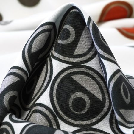 Techno Stretch, Printed, Orange Red&Snow White