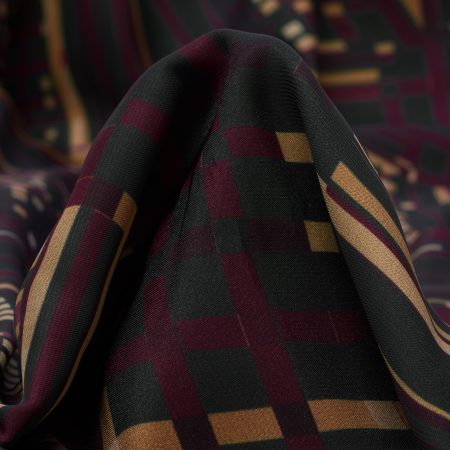 Satin, Printed, Silver Pine&Sea Mist