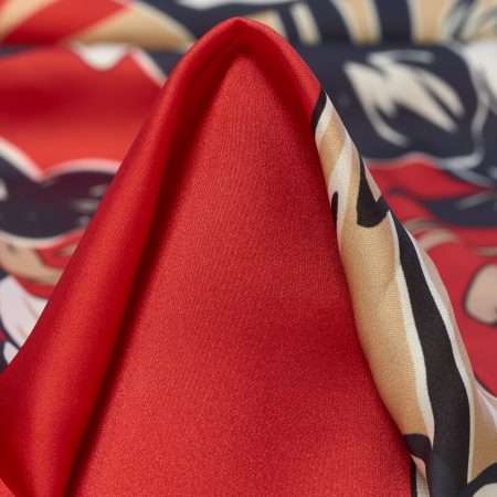 Satin, Printed, Racing Red&Irish Cream