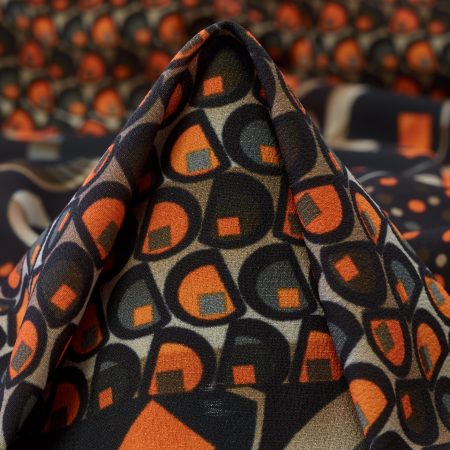 Crêpe De Chine, Printed, Barely Blue