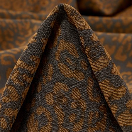 Jacquard, Animal, Elastic, Chocolate Brown