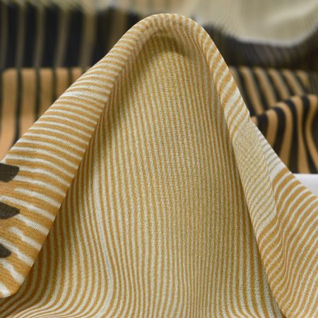 Chiffon, Printed, Vaporous Gray&Rattan