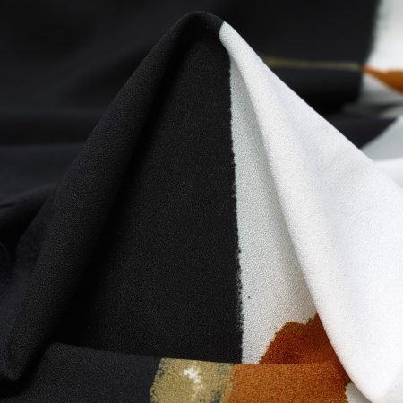 Crêpe, Printed, Brilliant White&Dusted Clay