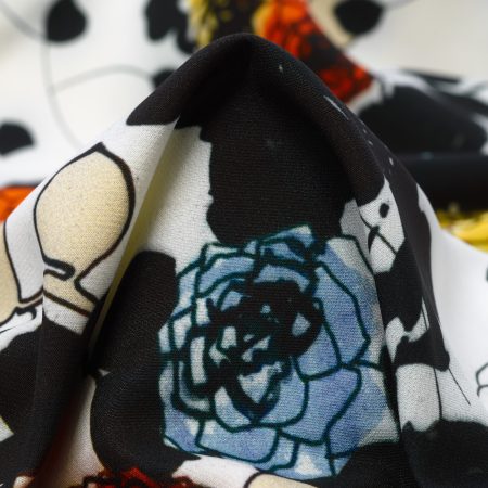 Twill, Floral, Elastic, Water Lily&Red Alert