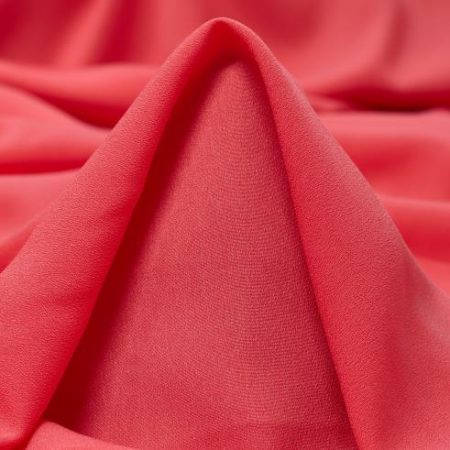 Crêpe De Chine, Elastic, Coral Paradise
