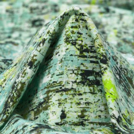 Single Jersey, Cotton, Printed, Pale Lime Yellow