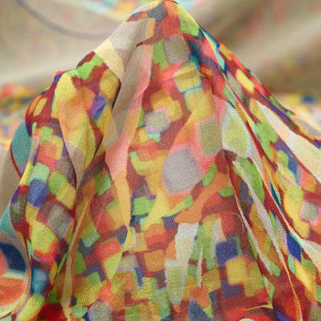 Silk, Chiffon, Floral, Multicolor