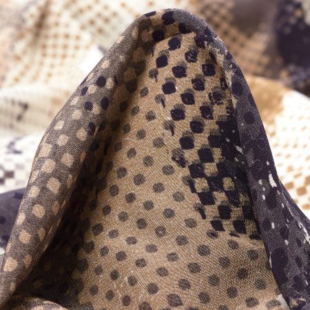 Silk, Crêpe, Printed, Vintage Violet