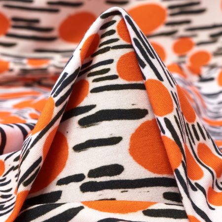 Single Jersey, Cotton, Dots, Red Orange