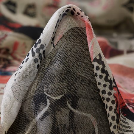 Chiffon, Printed, Pale Mauve