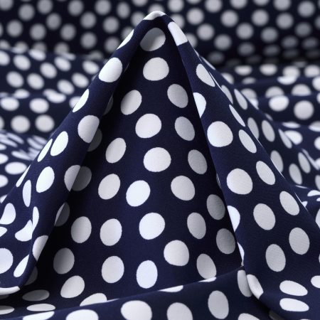 Single Jersey, Dots, Dark Blue&Brilliant White