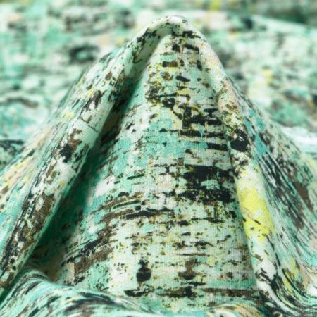 Single Jersey, Cotton, Printed, Pale Lime Yellow