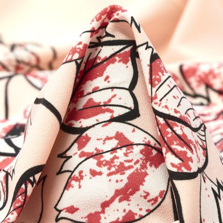 Crêpe De Chine, Floral, Mauve Chalk