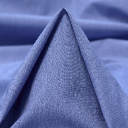 Poplin, Cotton Blend, Melange, Stonewashed Denim