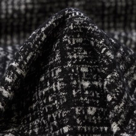 Jersey, Wool, Glencheck, Black&Snow White