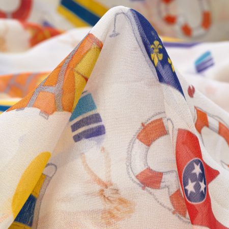 Silk, Chiffon, Printed, Multicolor