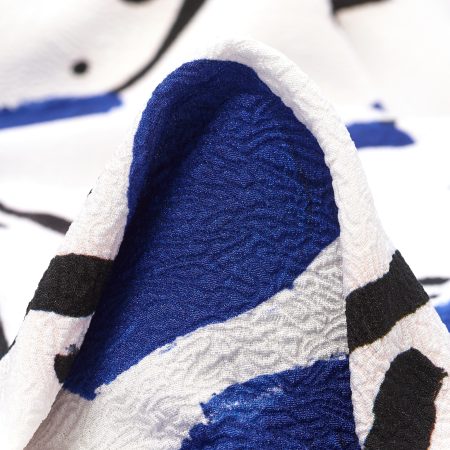 Crêpe, Printed, Raven Black&Brilliant White