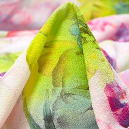 Crêpe, Elastic, Printed, Violet&Sunlight