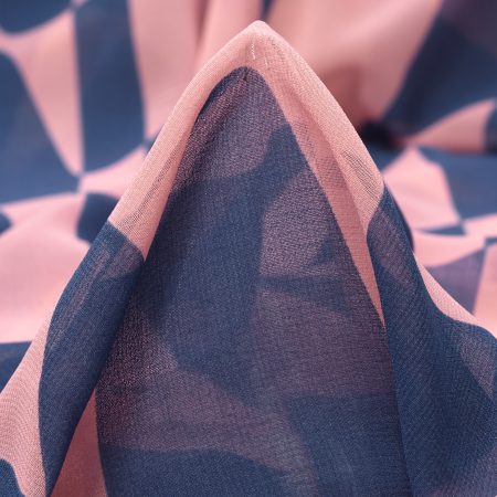 Chiffon, Printed, Blue Indigo
