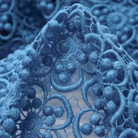 Lace, Cotton, Floral, Malibu Blue