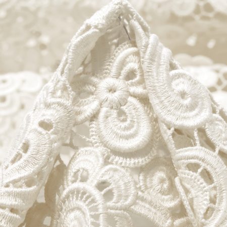 Lace, Cotton, Floral, Brilliant White