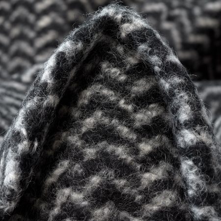 Knit, Boiled Wool, Melange, Vaporous Gray&Raven Black